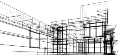minimal geometrik şekiller, mimari çizgiler