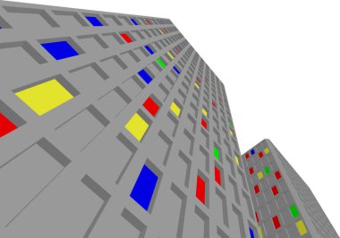 Mimari sanat konseptinde soyut çizgiler, minimum geometrik şekiller. 