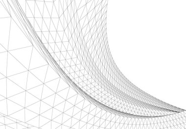 Mimari sanat konseptinde soyut çizgiler, minimum geometrik şekiller. 