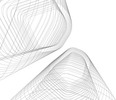 Mimari sanat konseptinde soyut çizgiler, minimum geometrik şekiller. 