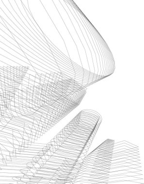 Mimari sanat konseptinde soyut çizgiler, minimum geometrik şekiller. 