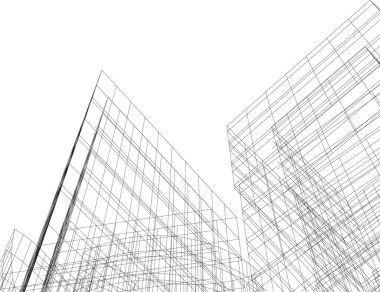 Mimari sanat konseptinde soyut çizgiler, minimum geometrik şekiller. 