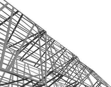 Arkaplanda mimari bina 3d illüstrasyon