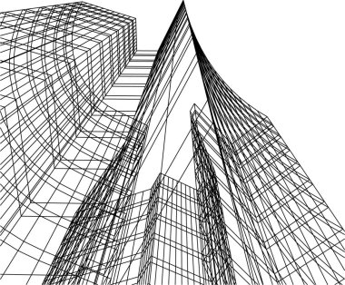 Mimari sanat konseptinde soyut çizgiler, minimum geometrik şekiller. 