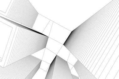 Mimari sanat konseptinde soyut çizgiler, minimum geometrik şekiller. 