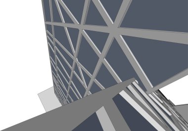 Mimari sanat konseptinde soyut çizgiler, minimum geometrik şekiller. 