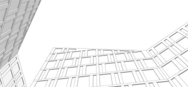 Mimari sanat konseptinde soyut çizgiler, minimum geometrik şekiller. 