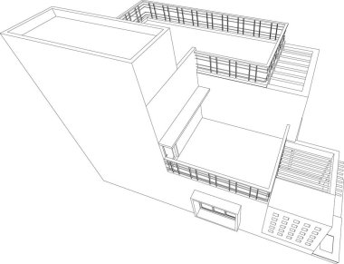 Mimari sanat konseptinde soyut çizgiler, minimum geometrik şekiller. 