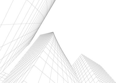 Mimari sanat konseptinde soyut çizgiler, minimum geometrik şekiller. 