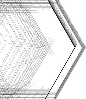 Mimari sanat konseptinde soyut çizgiler, minimum geometrik şekiller. 