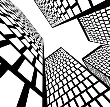 Mimari sanat konseptinde soyut çizgiler, minimum geometrik şekiller. 