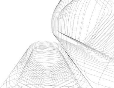 Mimari sanat konseptinde soyut çizgiler, minimum geometrik şekiller. 