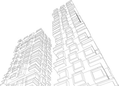 Mimari sanat konseptinde soyut çizgiler, minimum geometrik şekiller. 