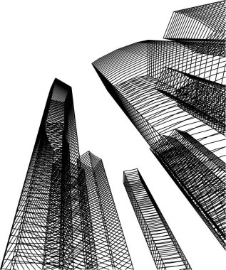 Mimari sanat konseptinde soyut çizgiler, minimum geometrik şekiller. 