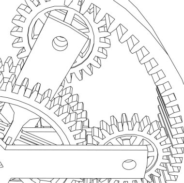 Mimari sanat konseptinde soyut çizgiler, minimum geometrik şekiller. 