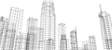 Mimari sanat konseptinde soyut çizgiler, minimum geometrik şekiller. 