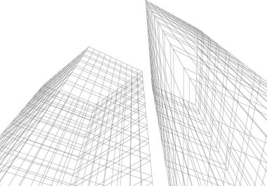 Mimari sanat konseptinde soyut çizgiler, minimum geometrik şekiller.