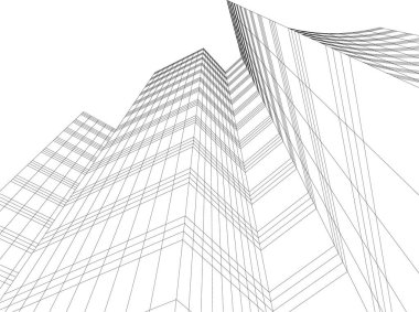 Mimari sanat konseptinde soyut çizgiler, minimum geometrik şekiller. 