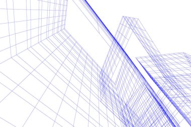 Mimari sanat konseptinde soyut çizgiler, minimum geometrik şekiller. 