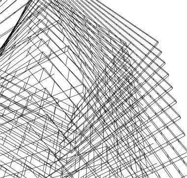 Mimari sanat konseptinde soyut çizgiler, minimum geometrik şekiller. 