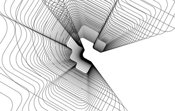 Minimální Geometrické Tvary Architektonické Linie — Stockový vektor