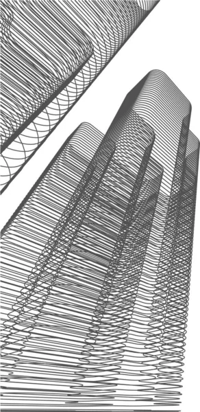 Minimala Geometriska Former Arkitektoniska Linjer — Stock vektor