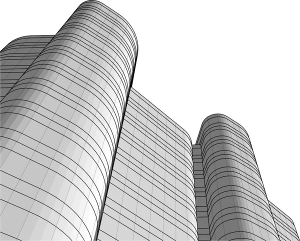 Formes Géométriques Minimales Lignes Architecturales — Image vectorielle