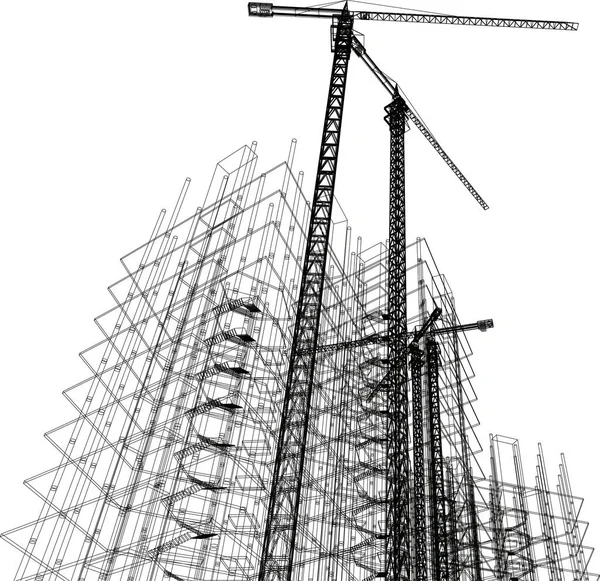 Formas Geométricas Mínimas Linhas Arquitetônicas —  Vetores de Stock