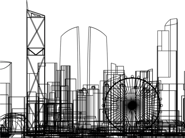 Formas Geométricas Mínimas Líneas Arquitectónicas — Archivo Imágenes Vectoriales