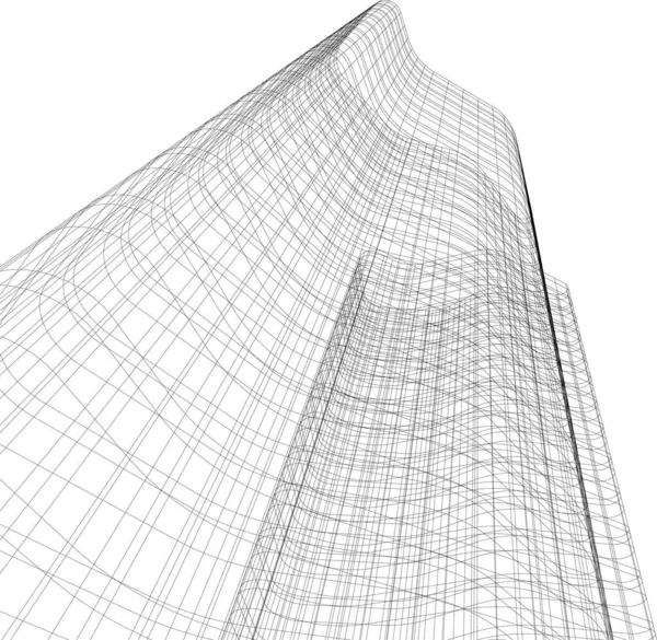 Minimale Geometrische Formen Architektonische Linien — Stockvektor