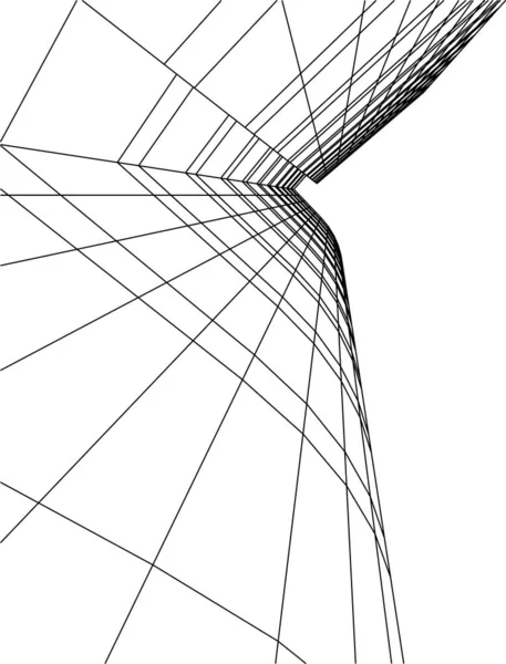 Minimální Geometrické Tvary Architektonické Linie — Stockový vektor