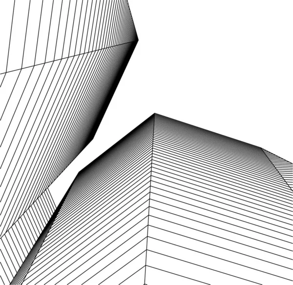 Minimale Geometrische Vormen Architectonische Lijnen — Stockvector