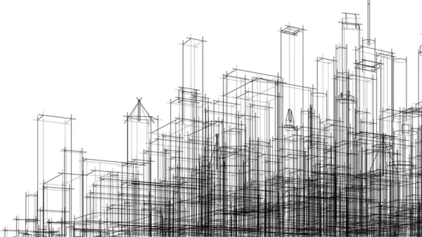 Arquitectura Edificio Ilustración Sobre Fondo — Vector de stock