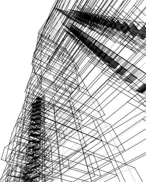 Minimální Geometrické Tvary Architektonické Linie — Stockový vektor