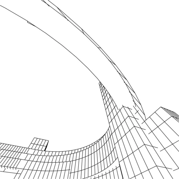 Formas Geométricas Mínimas Líneas Arquitectónicas — Vector de stock