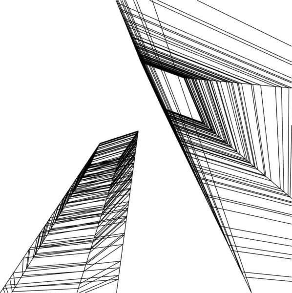 Formas Geométricas Mínimas Líneas Arquitectónicas — Archivo Imágenes Vectoriales