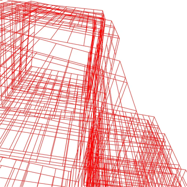 Abstrakte Zeichnungslinien Architektonischen Kunstkonzept Minimale Geometrische Formen — Stockvektor