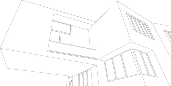 Formas Geométricas Mínimas Linhas Arquitetônicas —  Vetores de Stock