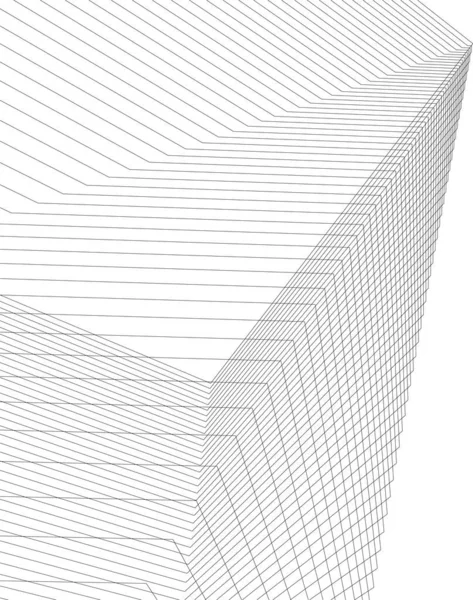 Bentuk Geometris Minimal Garis Arsitektur - Stok Vektor