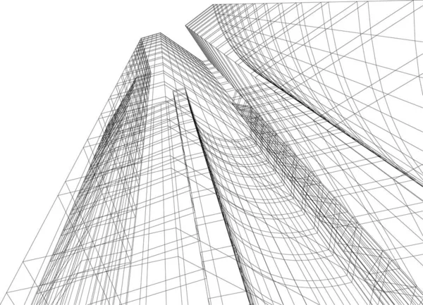 Architektura Budynek Ilustracja Tle — Wektor stockowy