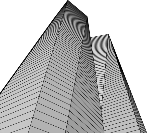 建築芸術の概念における抽象的な線や最小限の幾何学的形状 — ストックベクタ