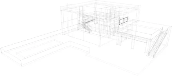 Linhas Abstratas Desenho Conceito Arte Arquitetônica Formas Geométricas Mínimas —  Vetores de Stock