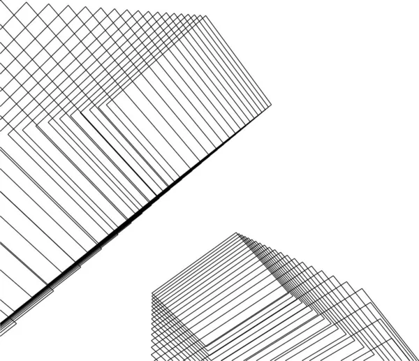 Minimale Geometrische Formen Architektonische Linien — Stockvektor