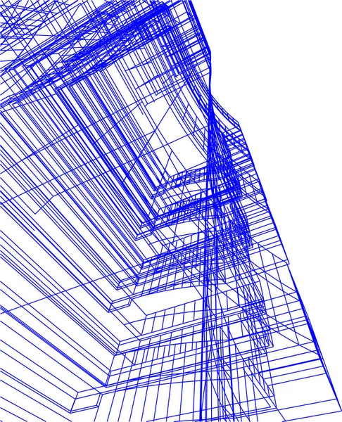 最小限の幾何学的形状建築線 — ストックベクタ