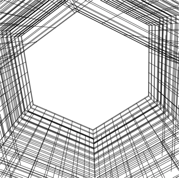 Linhas Abstratas Desenho Conceito Arte Arquitetônica Formas Geométricas Mínimas —  Vetores de Stock