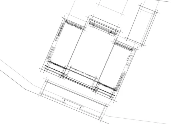 Abstraktní Kreslicí Čáry Architektonickém Pojetí Minimální Geometrické Tvary — Stockový vektor