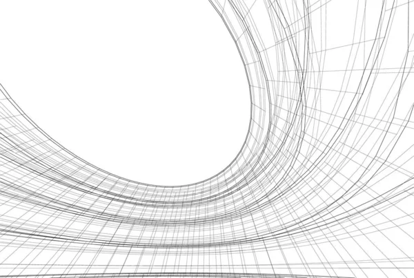 Linhas Abstratas Desenho Conceito Arte Arquitetônica Formas Geométricas Mínimas — Vetor de Stock