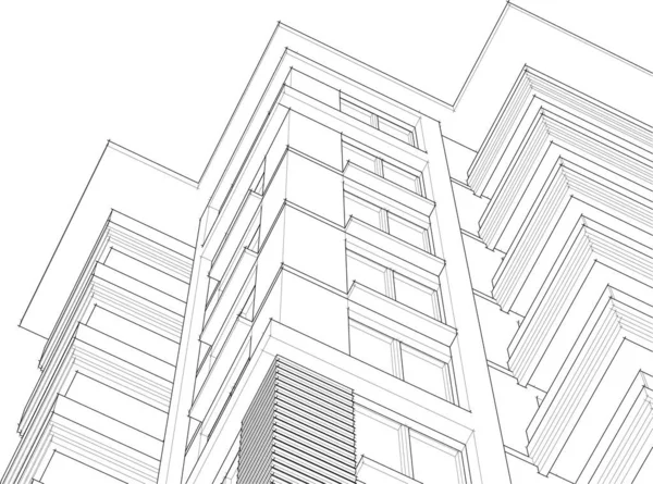 Linhas Abstratas Desenho Conceito Arte Arquitetônica Formas Geométricas Mínimas —  Vetores de Stock