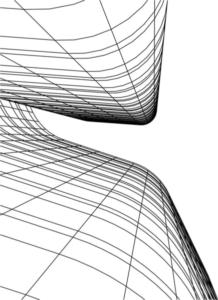 Abstrakcyjne Linie Rysunku Koncepcji Sztuki Architektonicznej Minimalne Kształty Geometryczne — Wektor stockowy