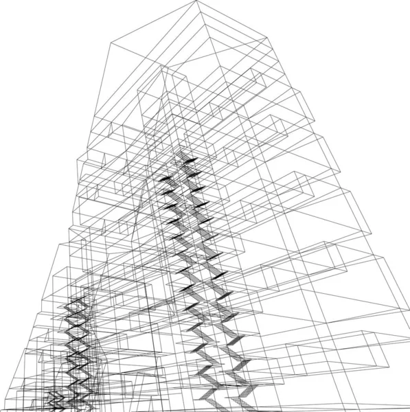 Minimalne Kształty Geometryczne Linie Architektoniczne — Wektor stockowy